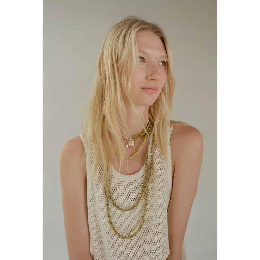 BDG Urban Outfitters Layne Semi-Sheer Knit Tank Tunic Top Crochet XS NWT